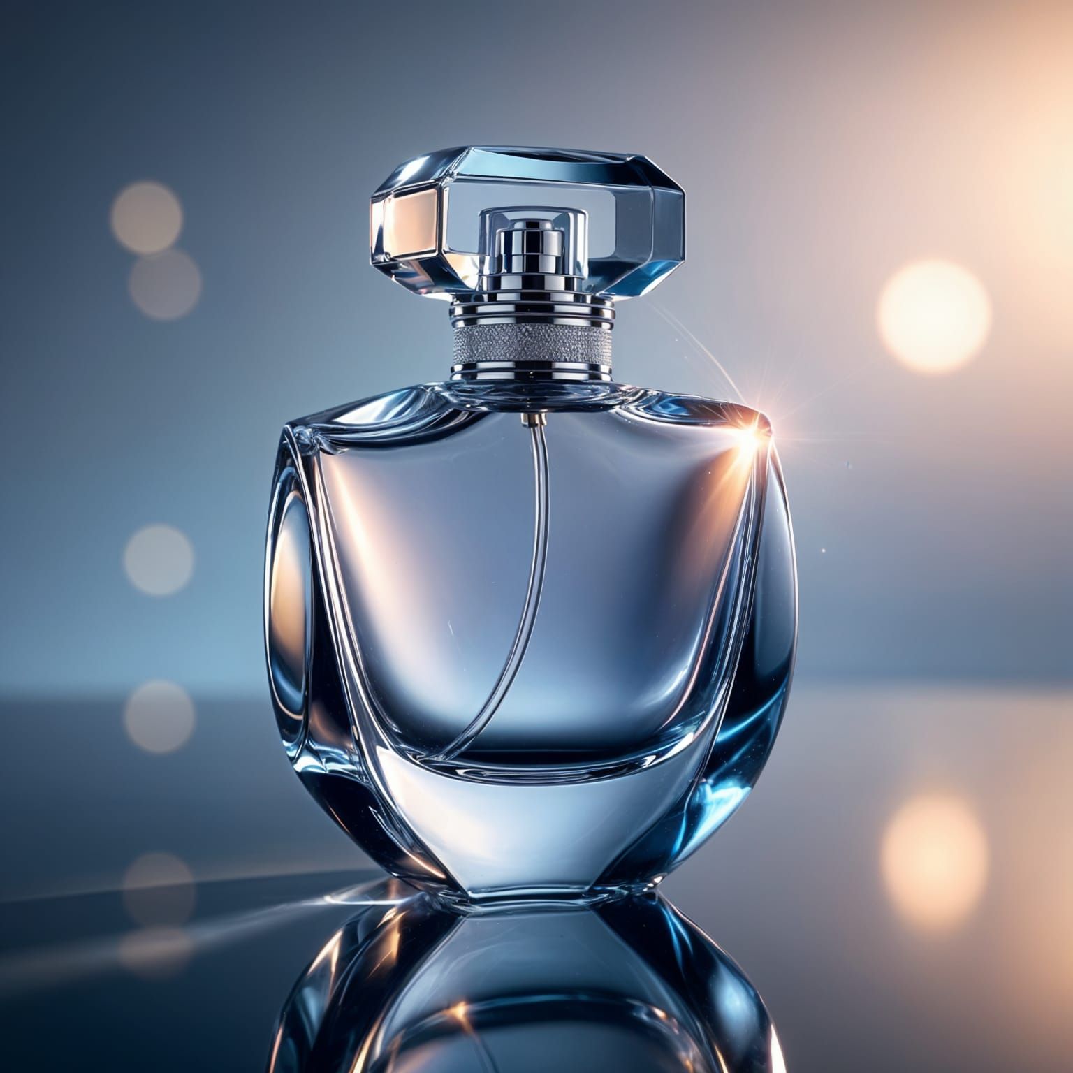 Futuristic Liquid Glass Perfume Bottle in 8K