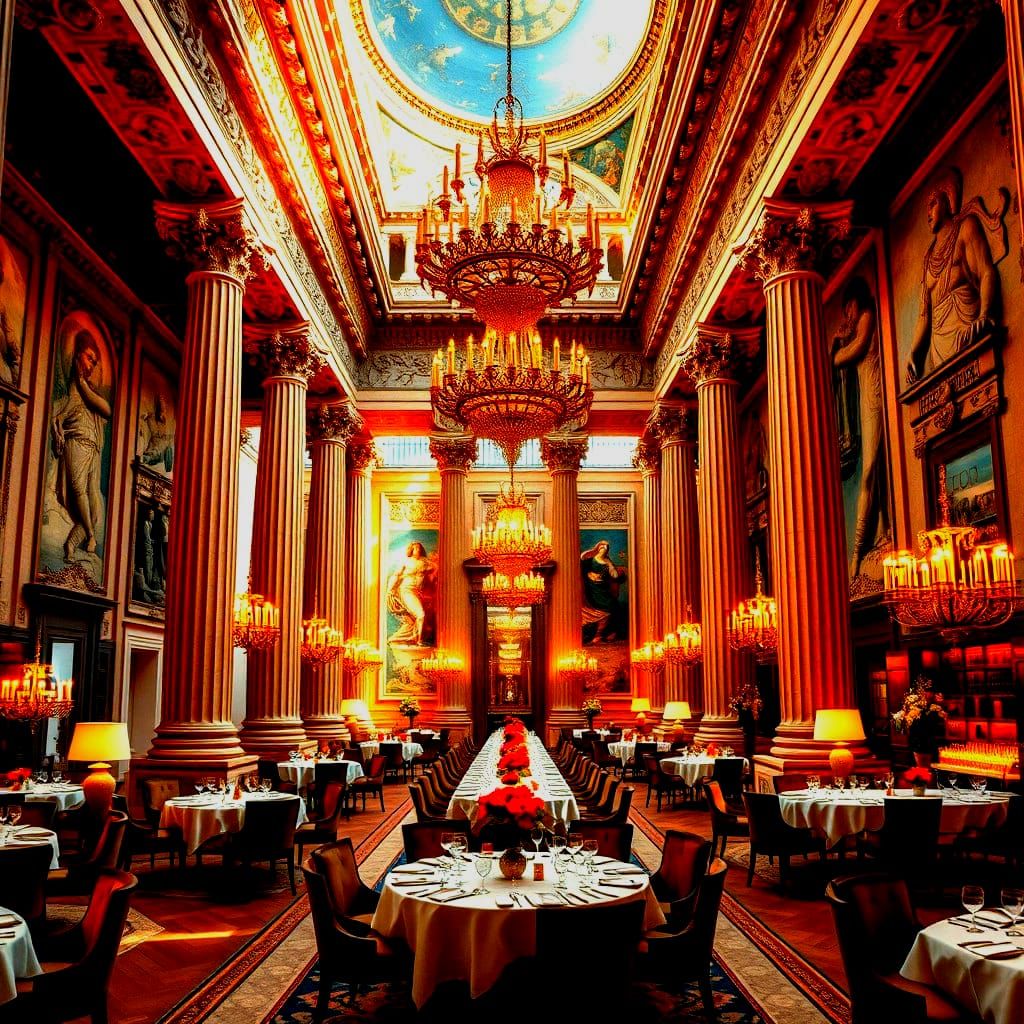 Majestic Greek Temples with Exclusive Dining Halls