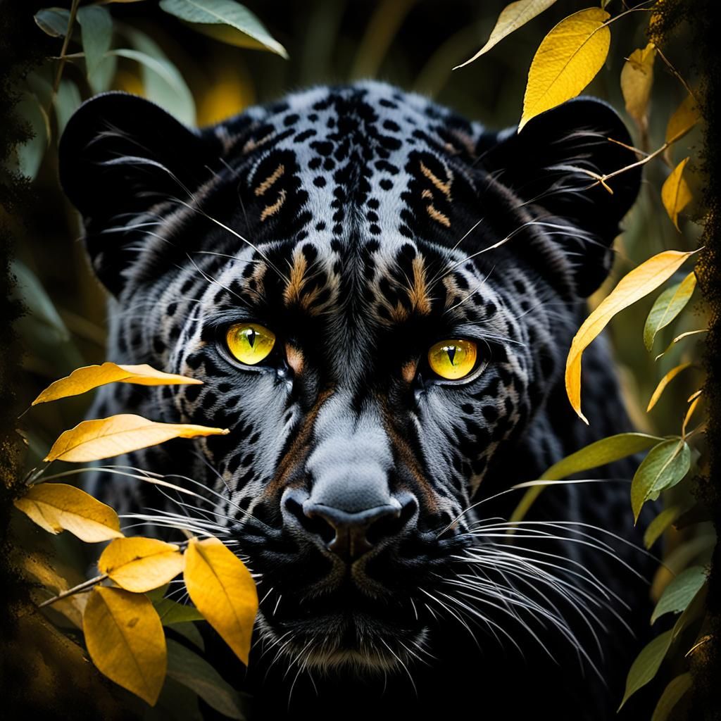 Black Leopard Hides in Shadows: Impressionist Wildlife Photo