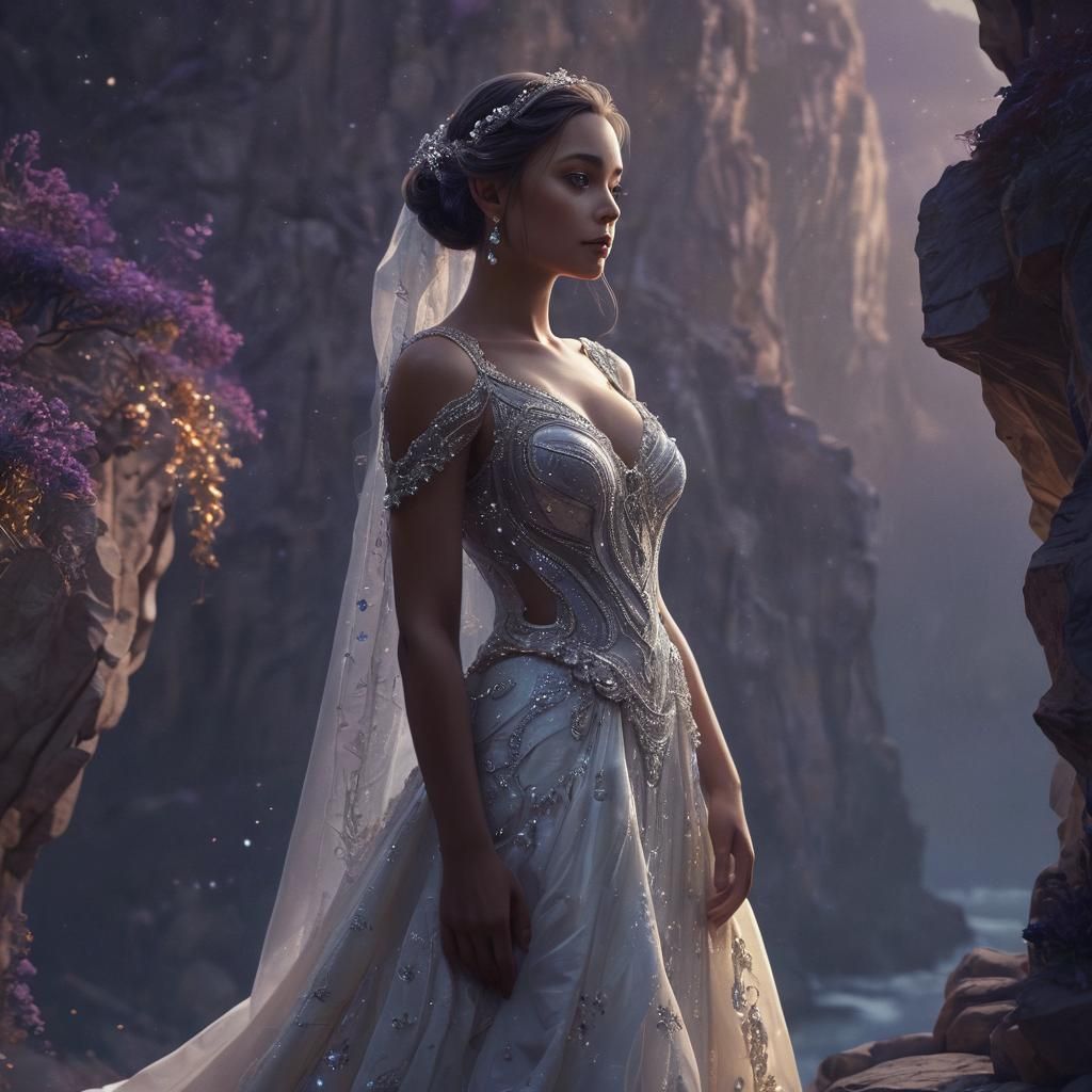 Diamond Bride on Cliff Edge: Fantasy Concept Art