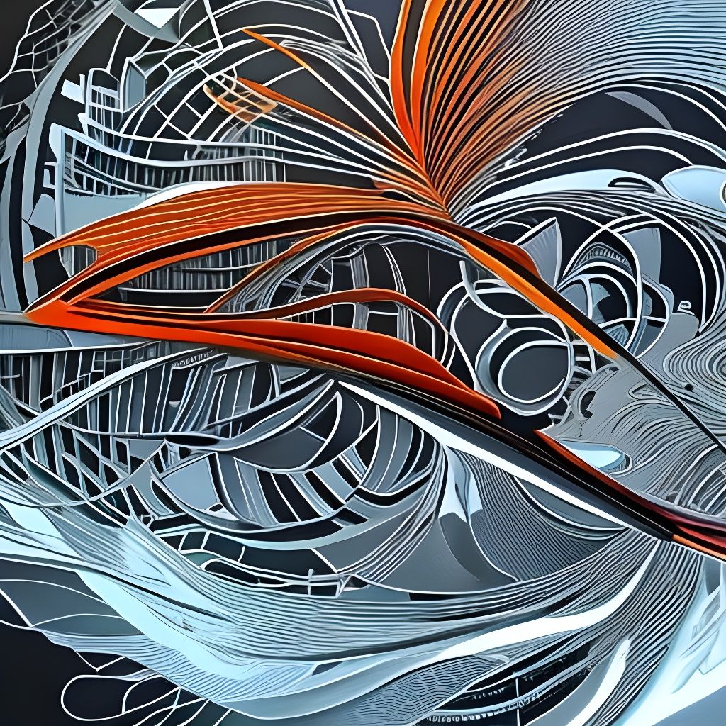 Dystopian Alien Bar with Reflective Glass, Gouache Painting