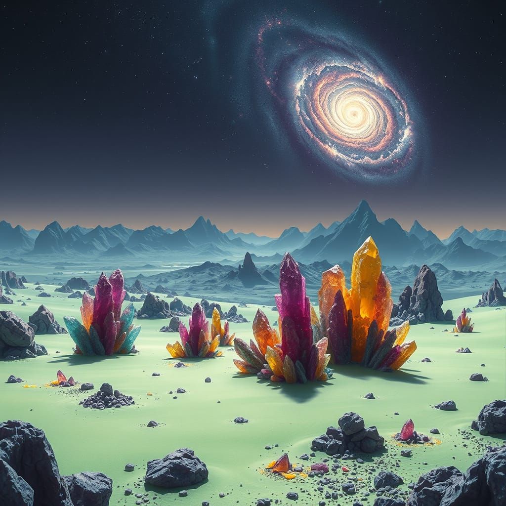 Alien Landscape with Crystalline Formations as Dark Fantasy ...