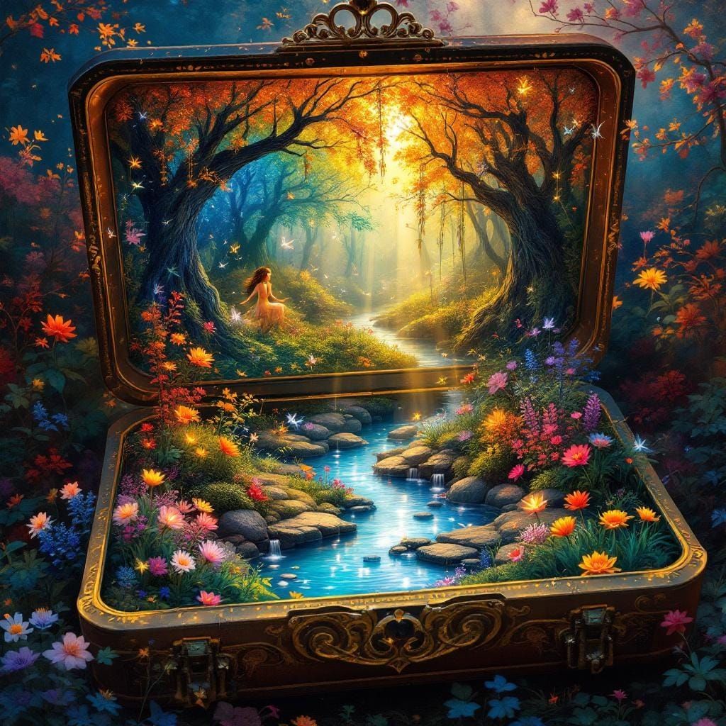 Magical Fairy Village Inside Glove Compartment