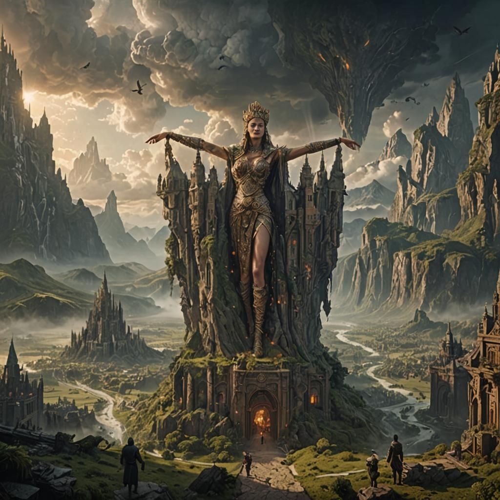 Majestic Goddess in Epic Cinematic Digital Painting