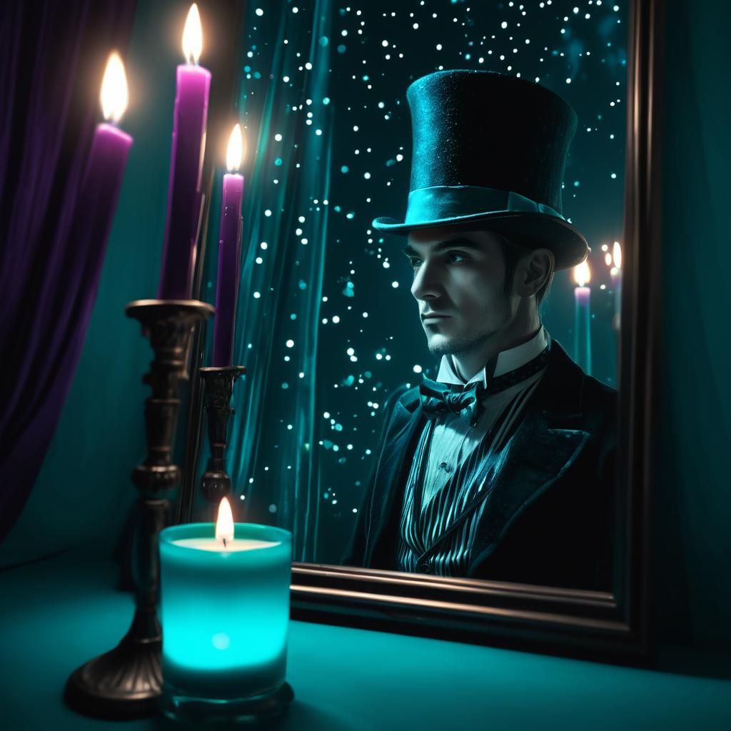 Dark Fantasy Mirror Reflection in Digital Art