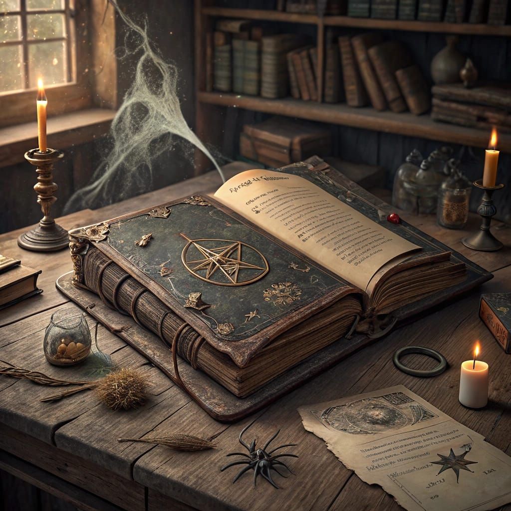 Grotesque Creature Emerges from Arcane Tome