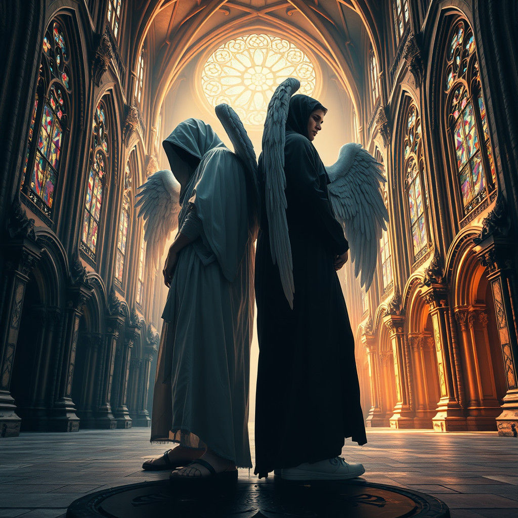 Angels in Mystical Cathedral, Fantasy Concept Art
