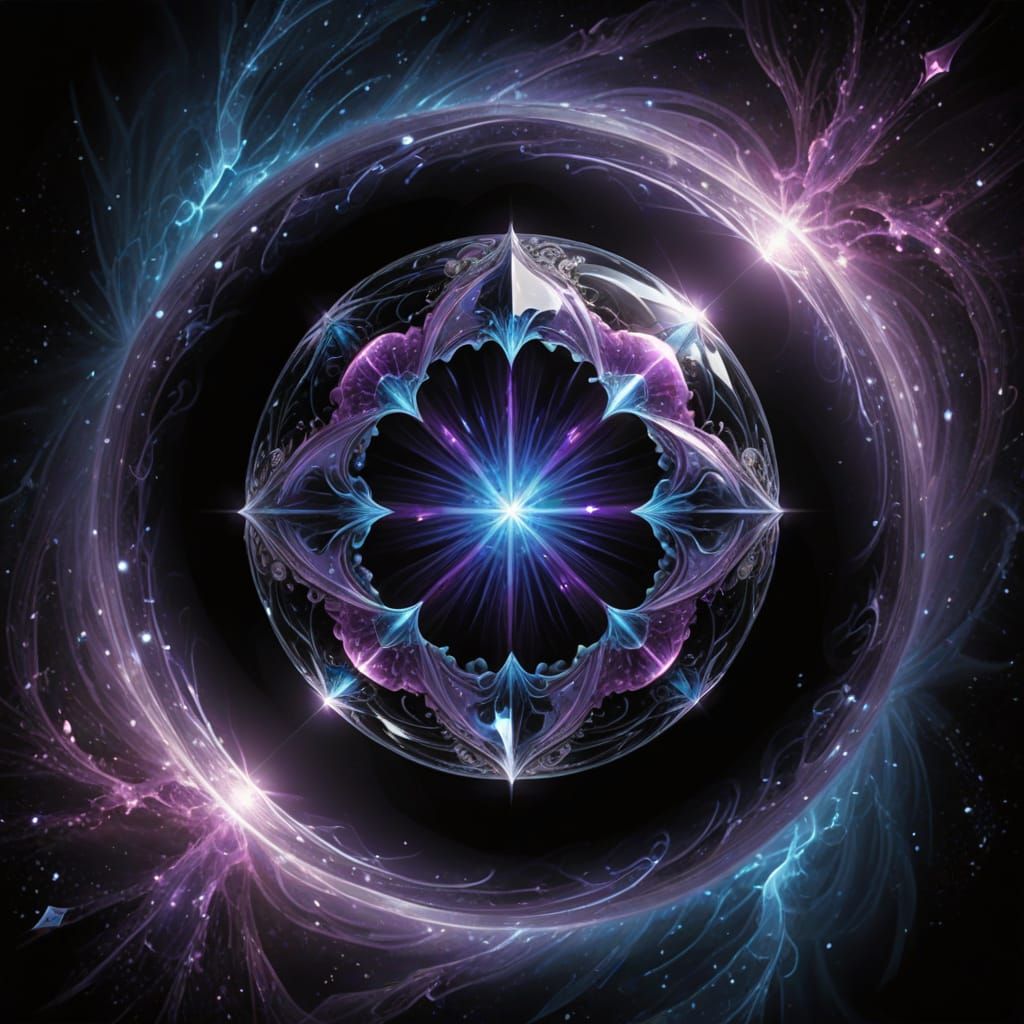 Ethereal Crystal Orb Radiates Cosmic Energy in Void