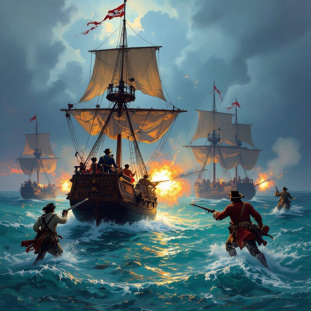 Commodore Kearny Leads Naval Battle Against Pirates in West ...