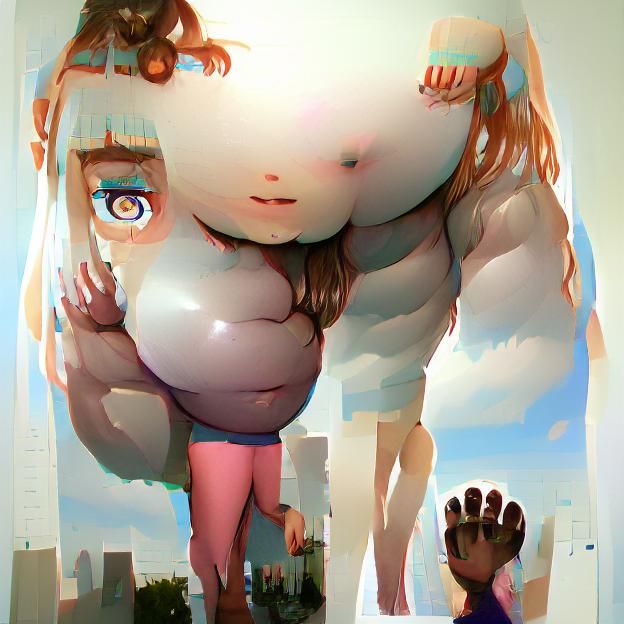 AI Interpretation of a Giant Girl