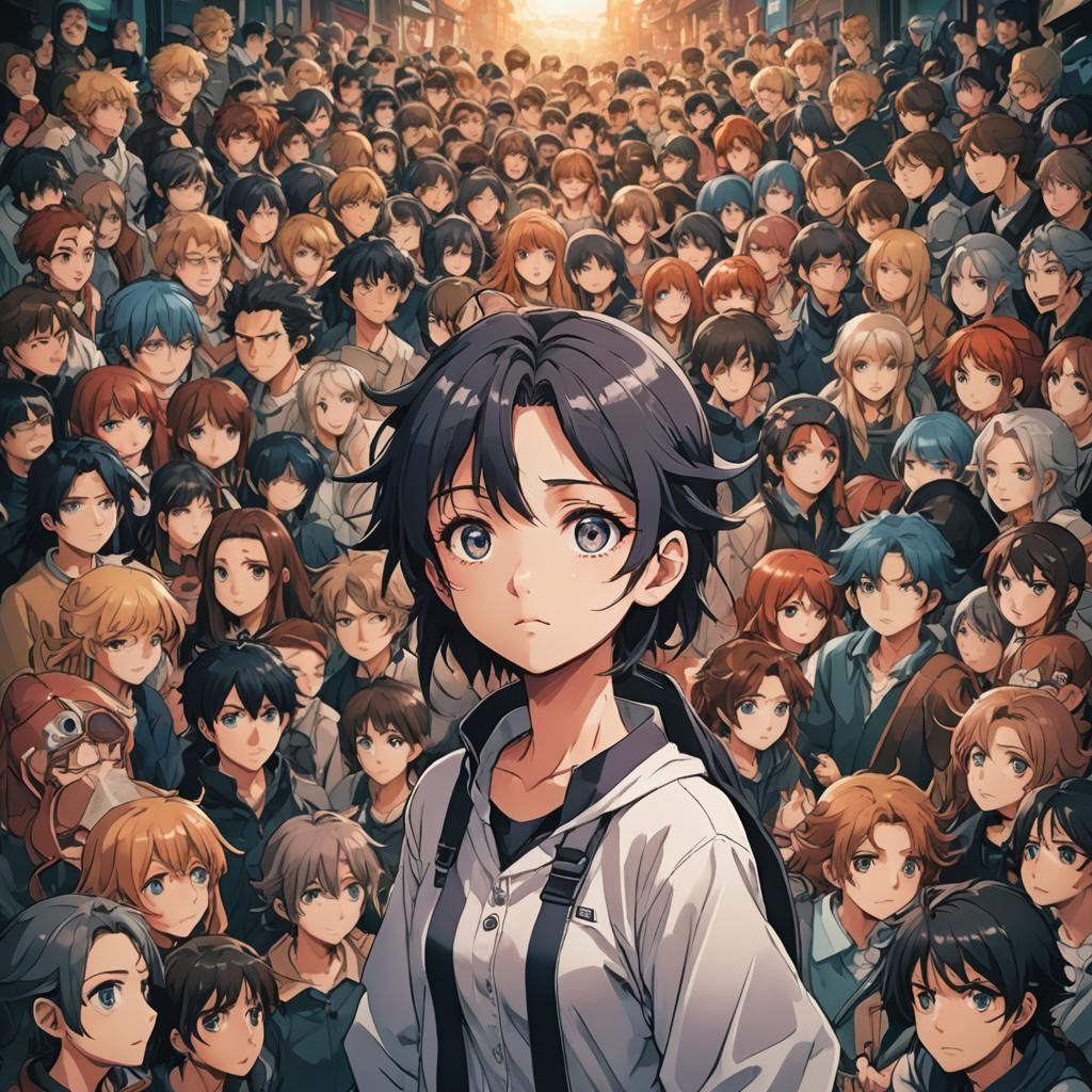 Anime Style Eyes in a Colorful Manga Scan