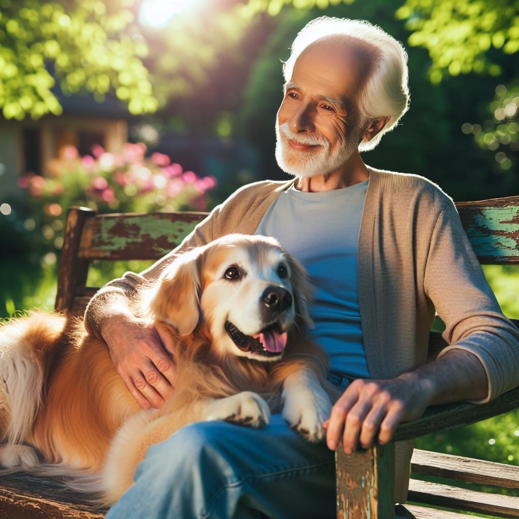 Heartwarming Bond Between Man and Dog in Park