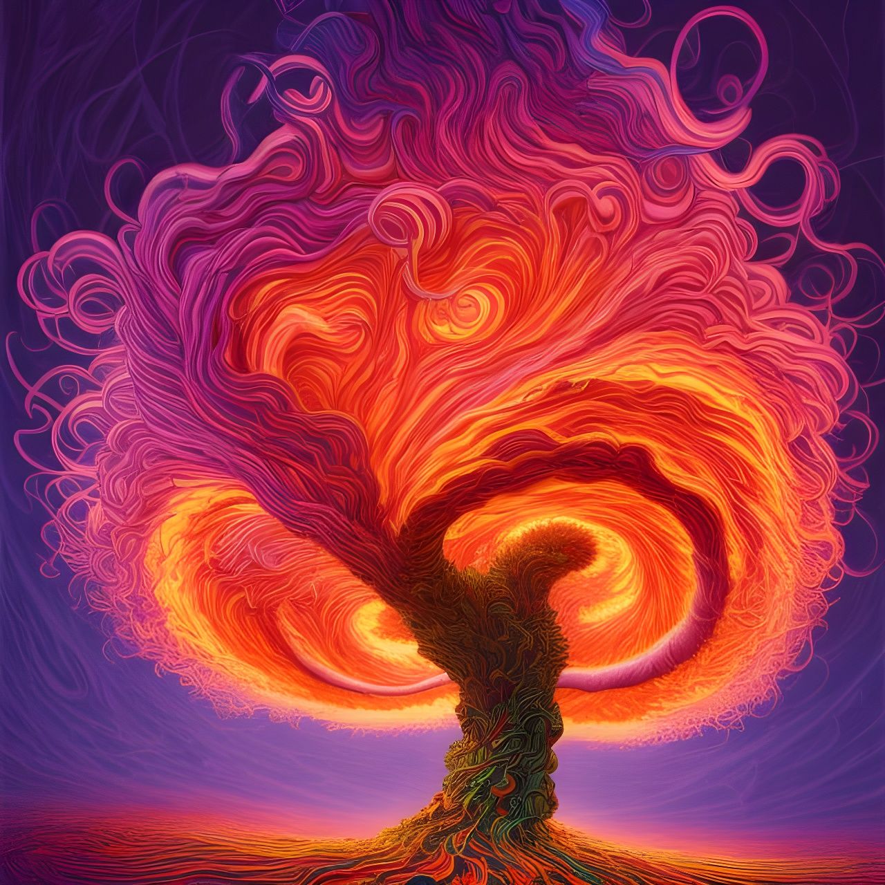 Fiery Tree: A Volumetric Japanese Art Concept