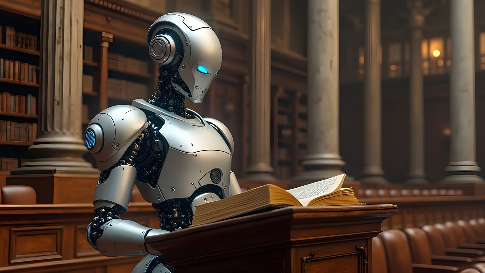 Robot Studies Ancient Texts in University Setting