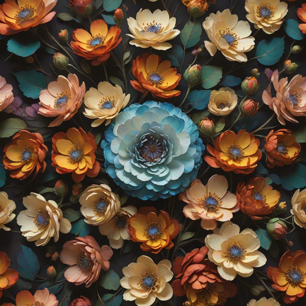 Magical Flowers Bloom in Expressionist Style