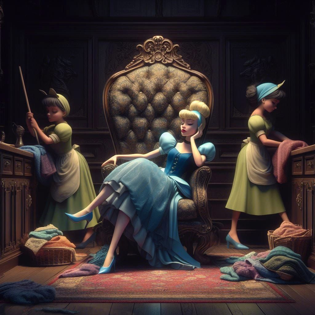 Cinderella as Fantasy Concept Art in Rich Color