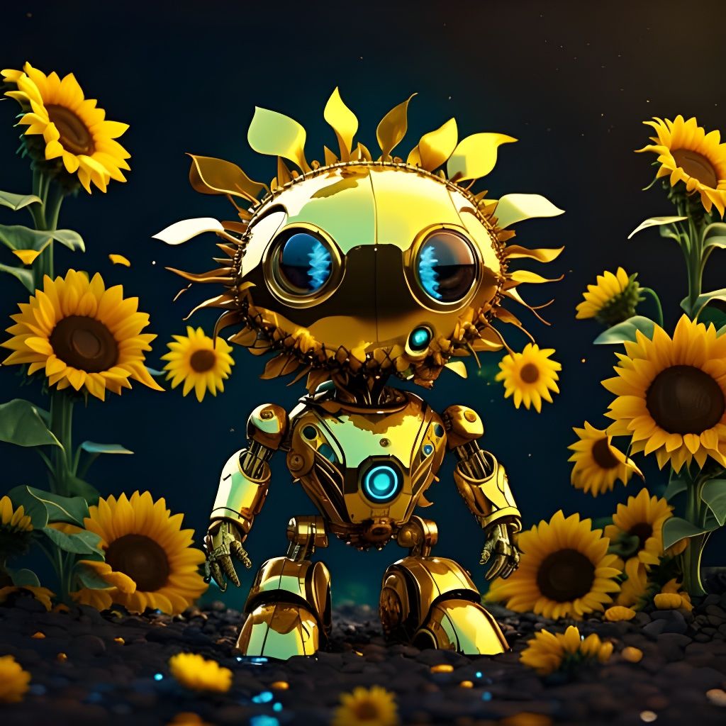 Metallic Floral Fusion Art