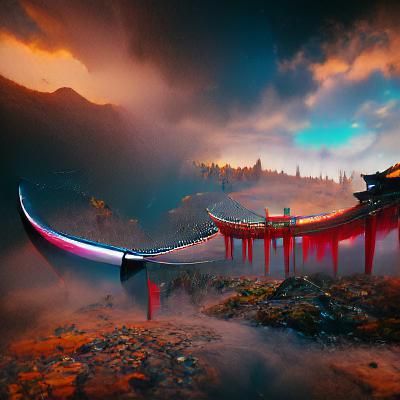 Fantastical Katana in Detailed Matte Painting Style
