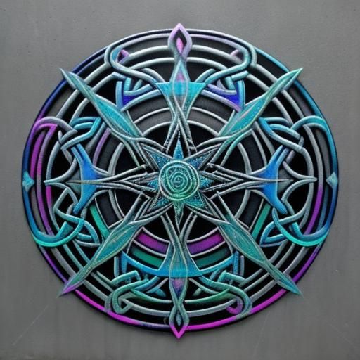 Celtic Goddess in Graffiti Art with Celtic Knots