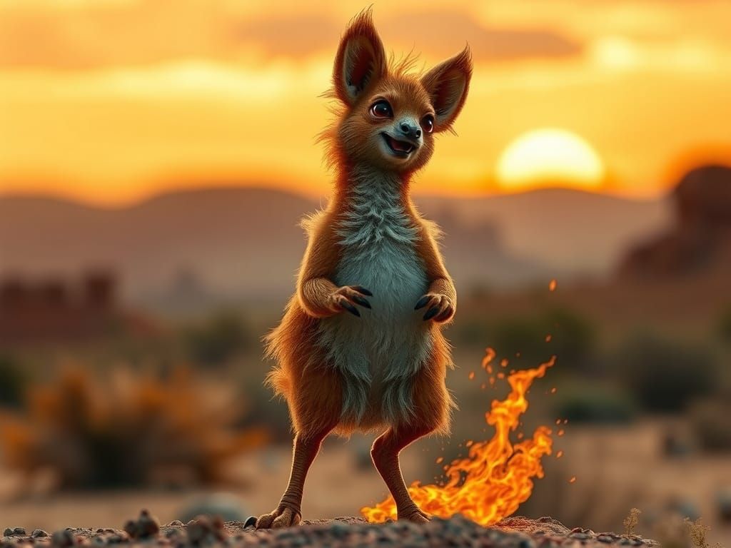 Fiery Weredingo Roaring in the Outback
