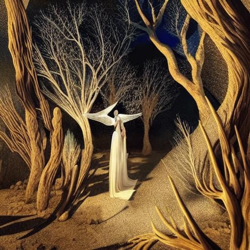 Magical Desert Canyon Cave with Sunlight, Photorealistic