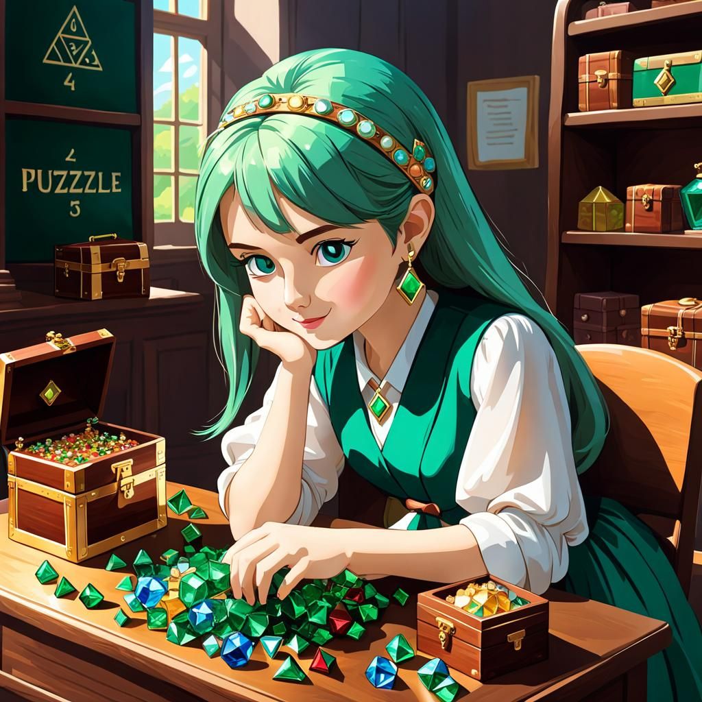 Cute Girl Plays With Jewels in Maths Class