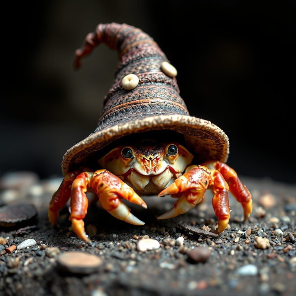Hermit Crab in Witch Hat Shell