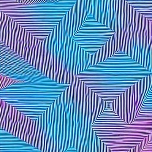 Blue and Pink Wavy Abstract Fractal Pattern