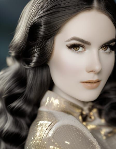 Brunette Portrait in Golden Light, Detailed DSLR Photo