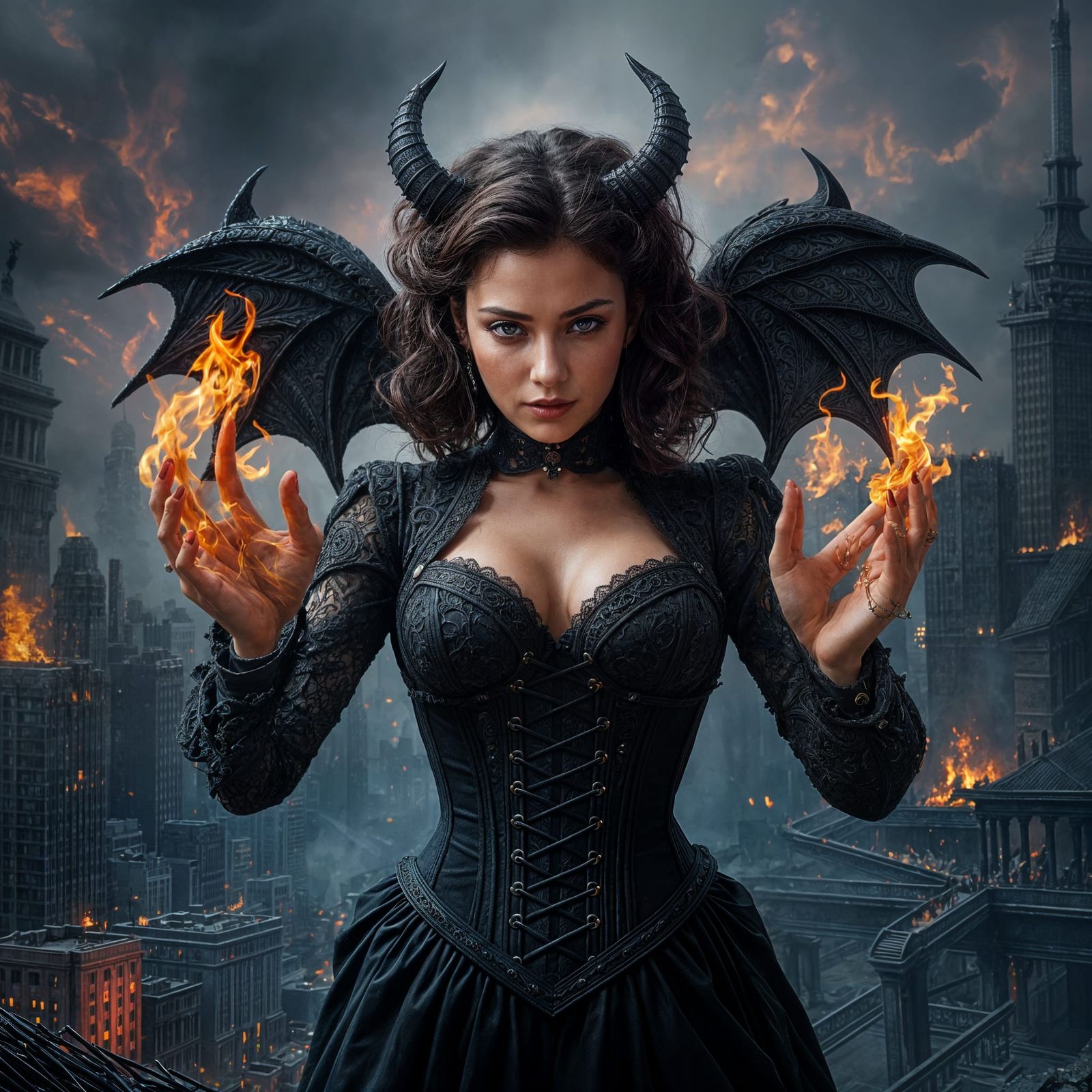 Surreal Goddess Unveils Dark Dystopian Realm in Hyperrealist...