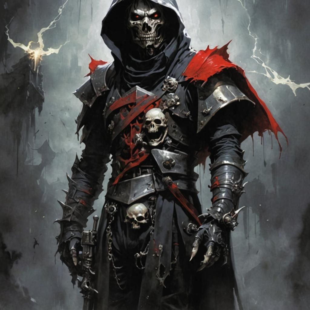 Sinister Death Singer in Dark Fantasy Style