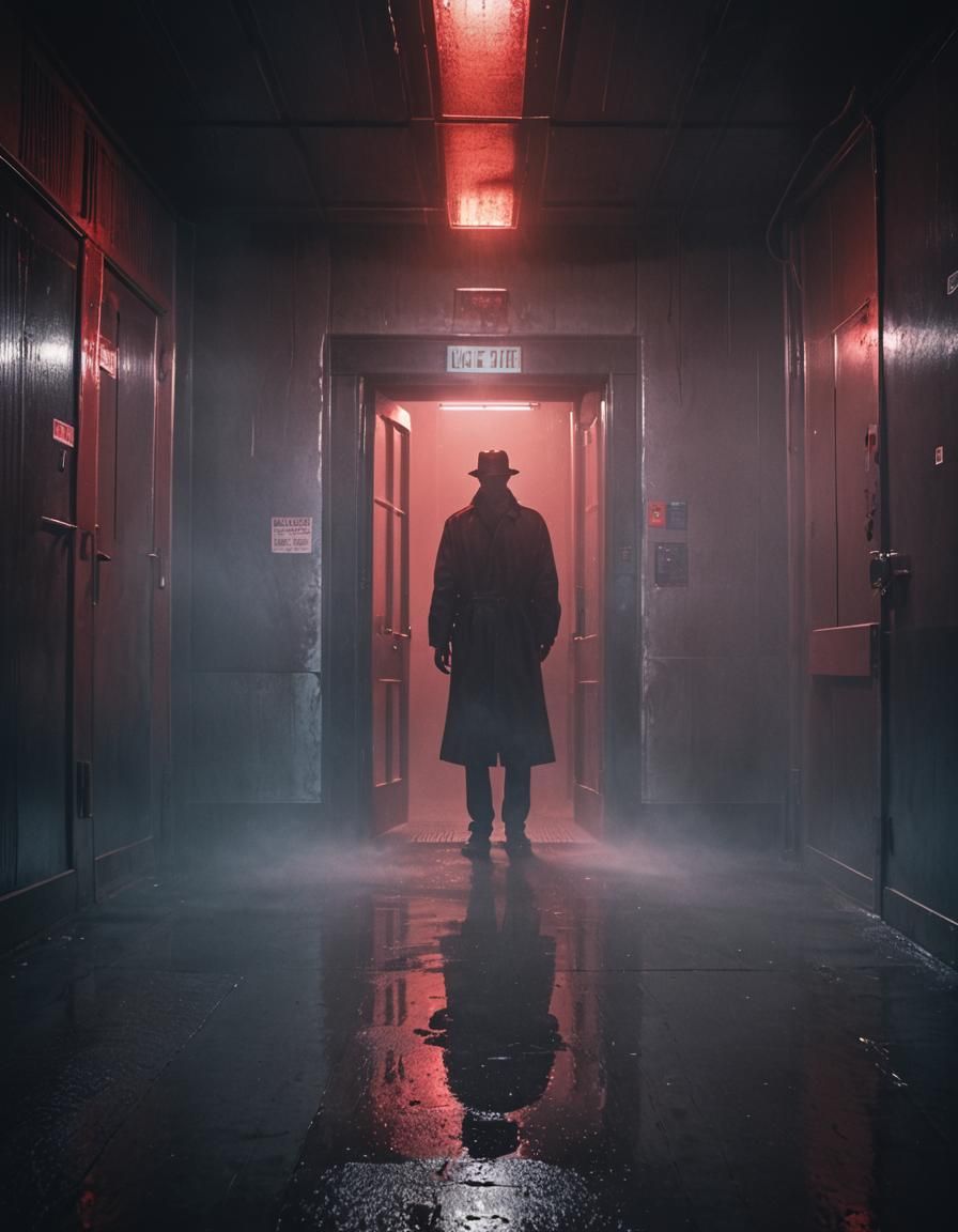 Neon Noir Figure in High Contrast