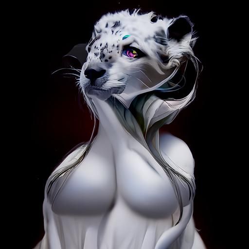 Snow Empress with Leopard Face on Frozen Tundra