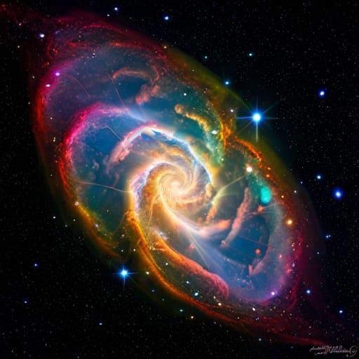 Iridescent Star Galaxy: Hubble Telescope Photograph