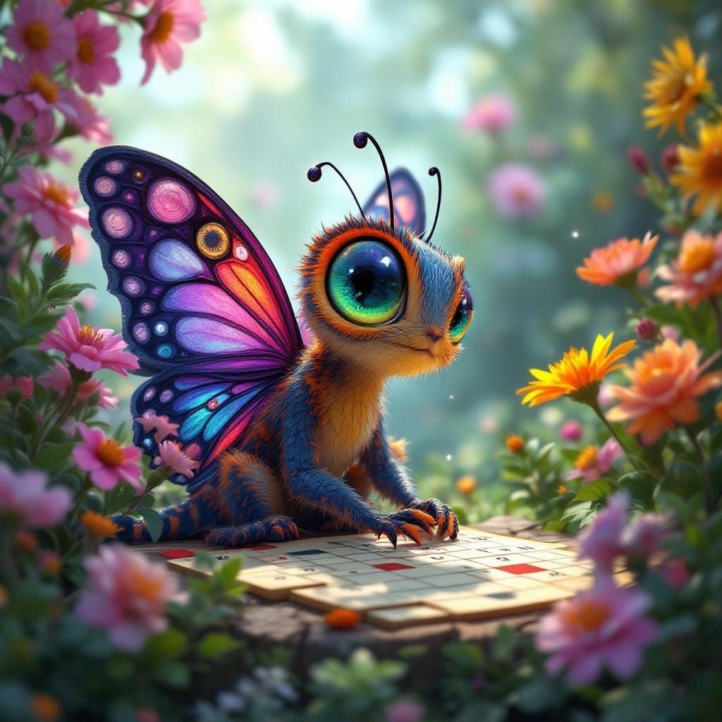 Butterfly Solves Sudoku: Fantasy Matte Painting