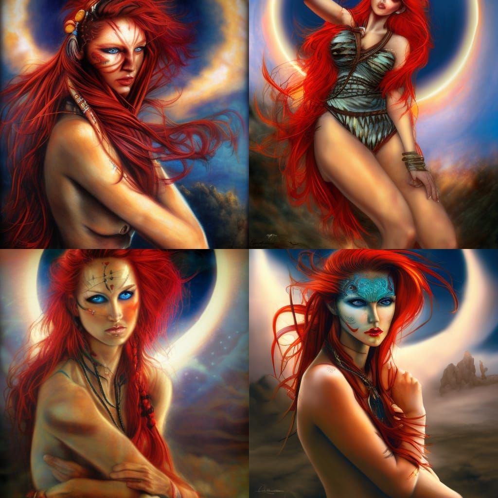 Apocalyptic Desert Woman Portrait in Ethereal Style