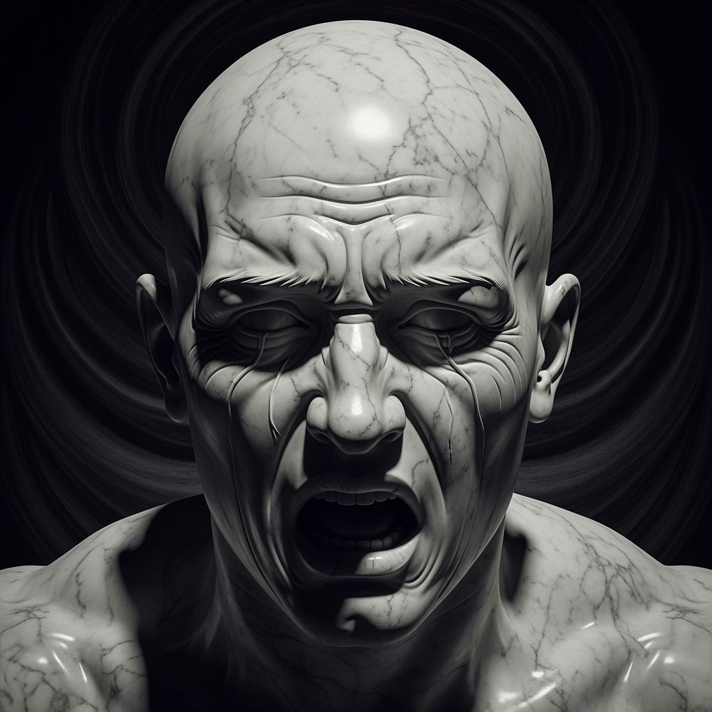 Marble Bust of a Man in Agony