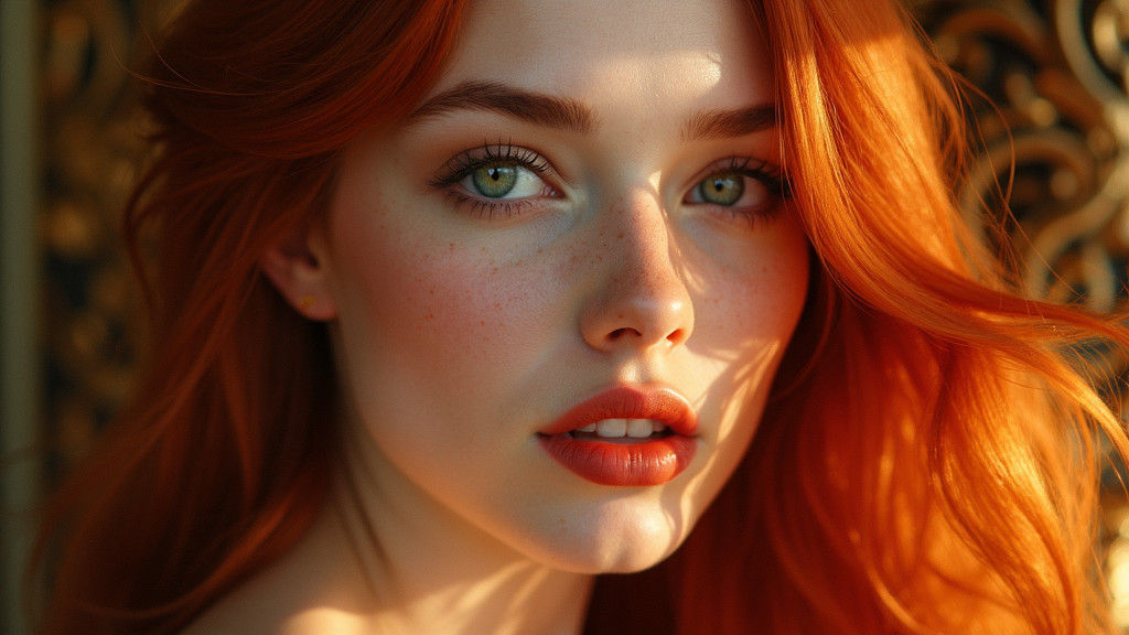 Ethereal Beauty with Fiery Hair, Renaissance Style