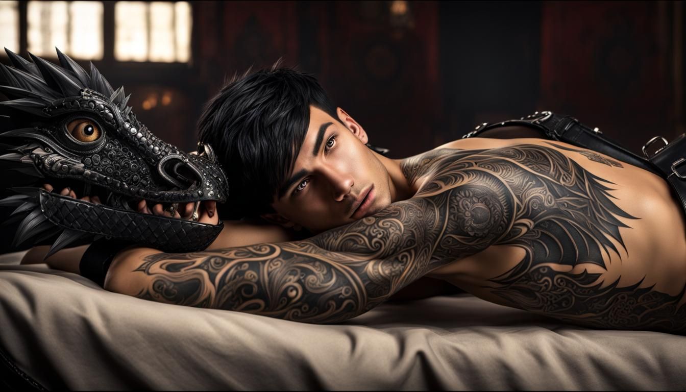Tattooed young man
