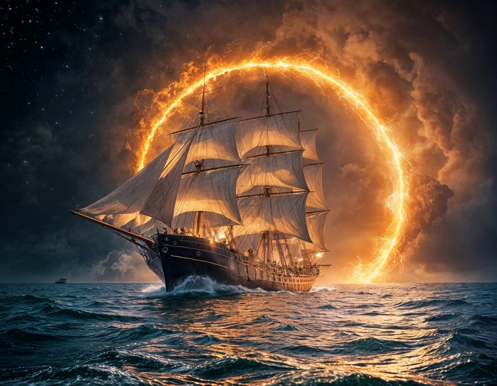 Sailing Through a Blazing Portal of Fire