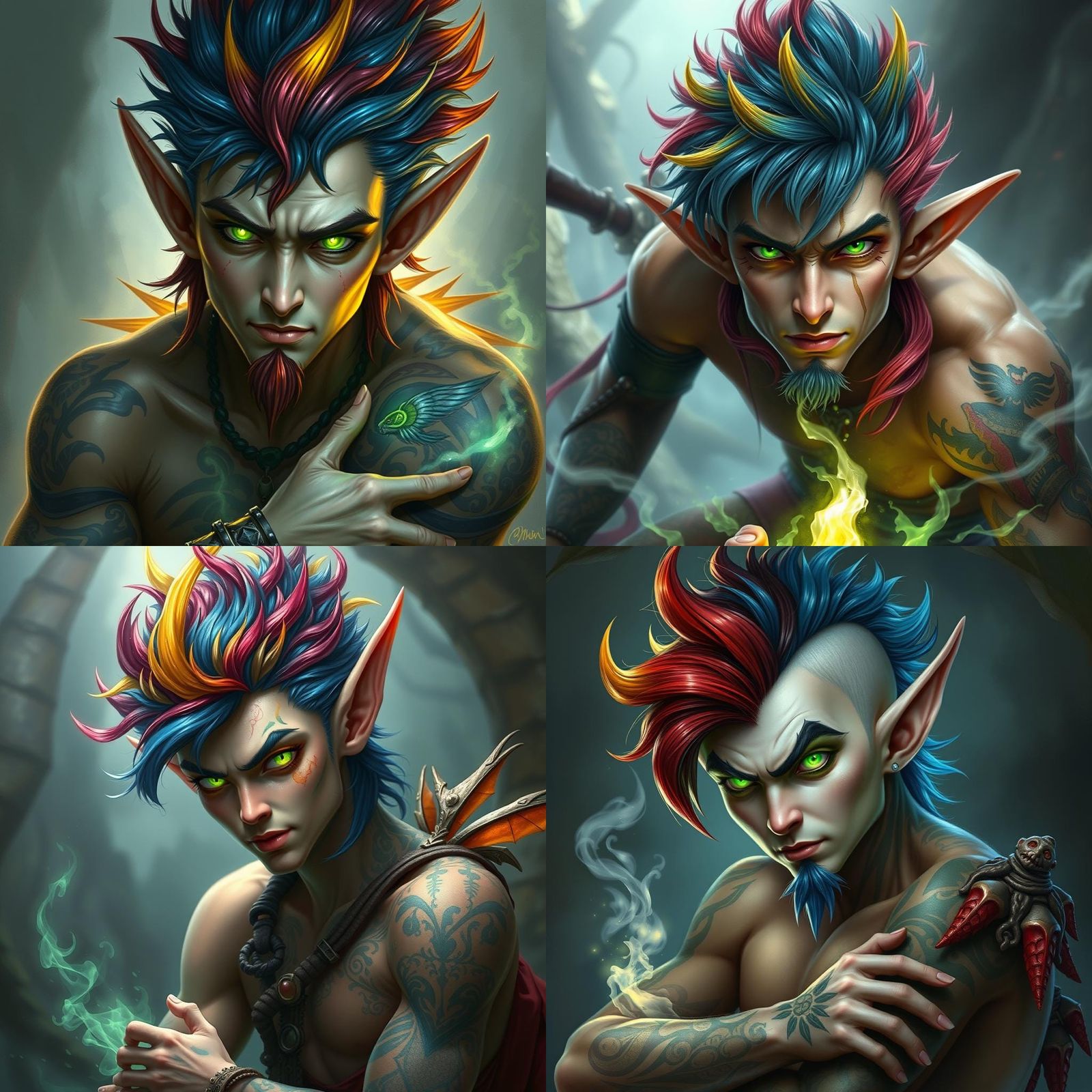 Wild Magic Elf Sorcerer in Ethereal Fantasy Style