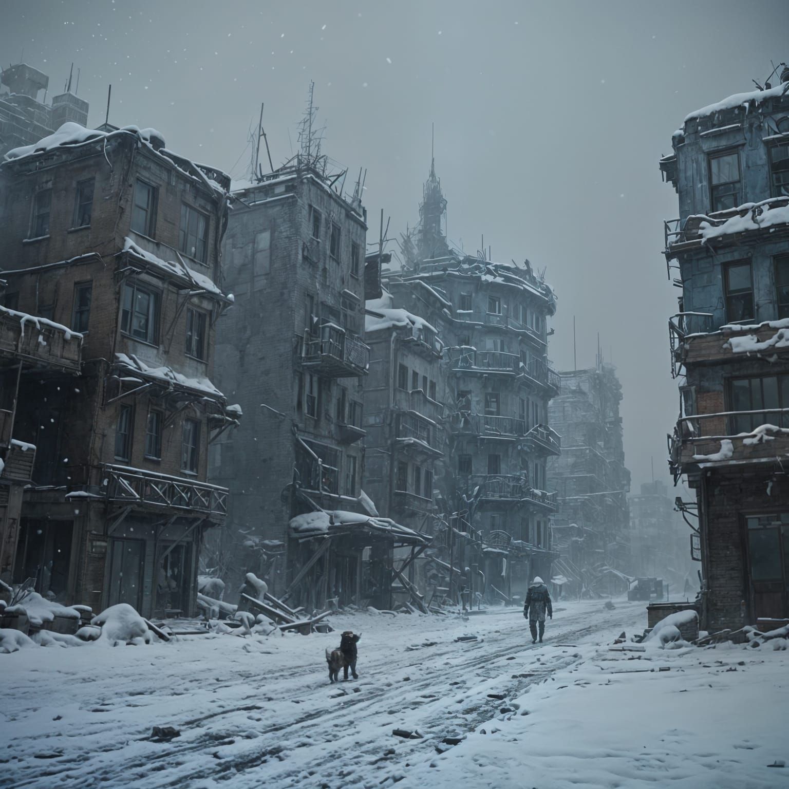 A Lonely Robot Wades Through a Post Apocalyptic Winter Wonde...