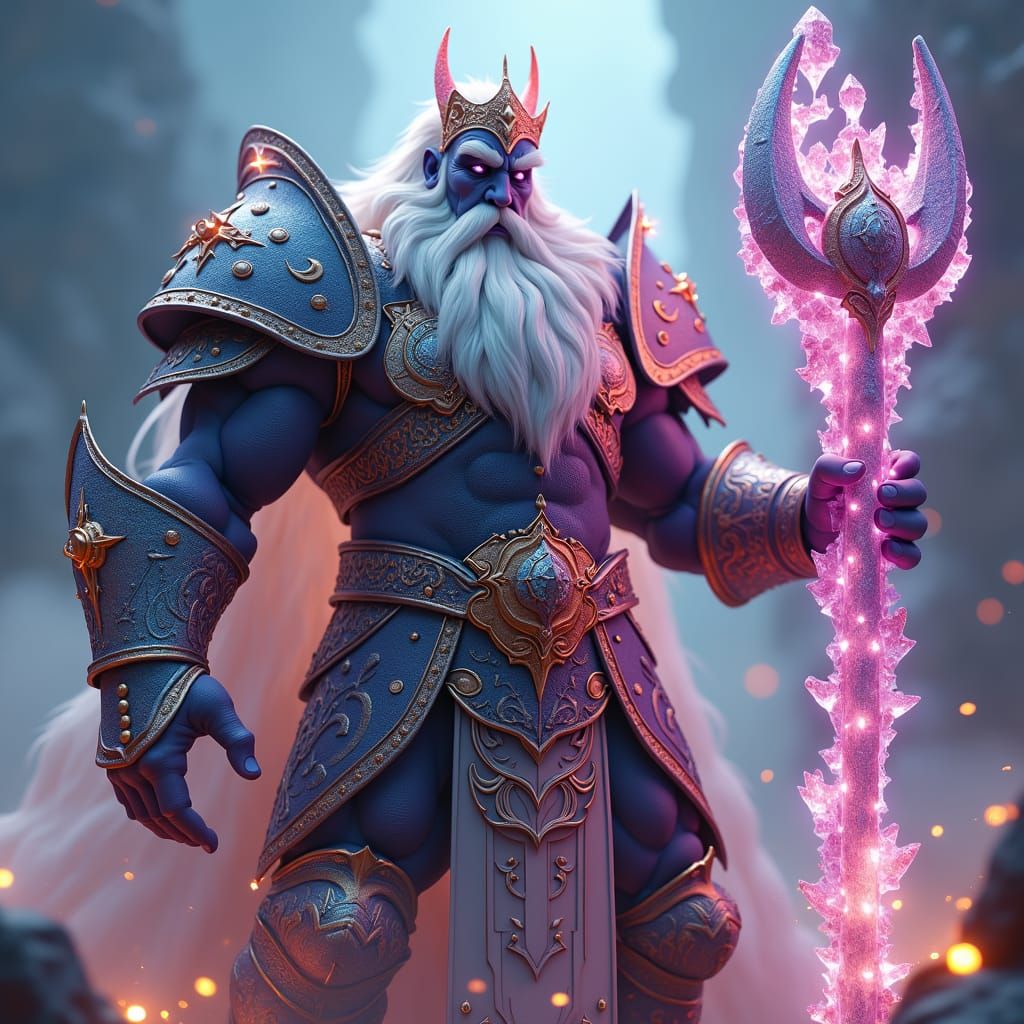 Astral Dwarven King with Crystal Laser Battleaxe