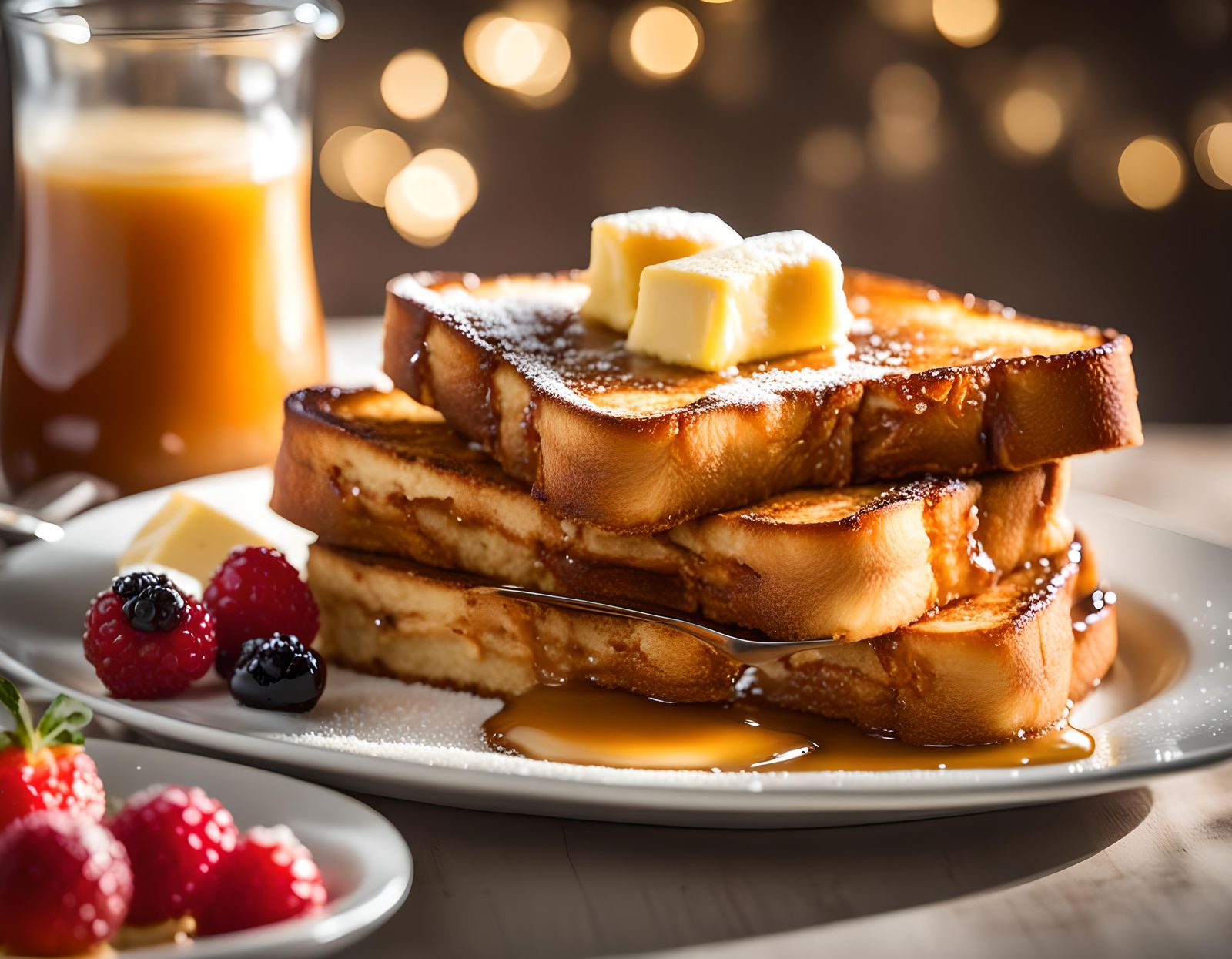 Delicious French Toast with Syrup, Professional Photography