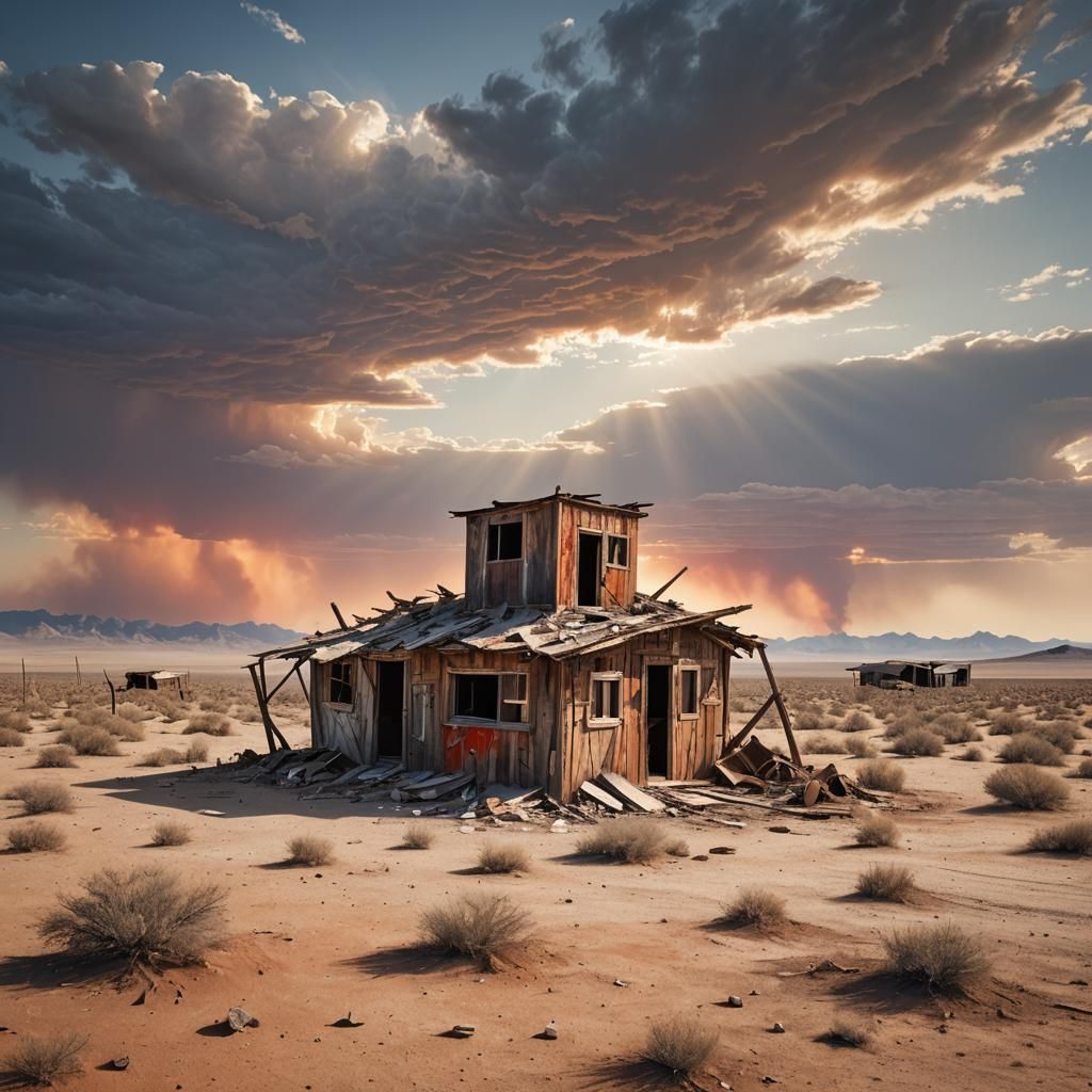 Post-Apocalyptic Shack in Nuclear Wasteland