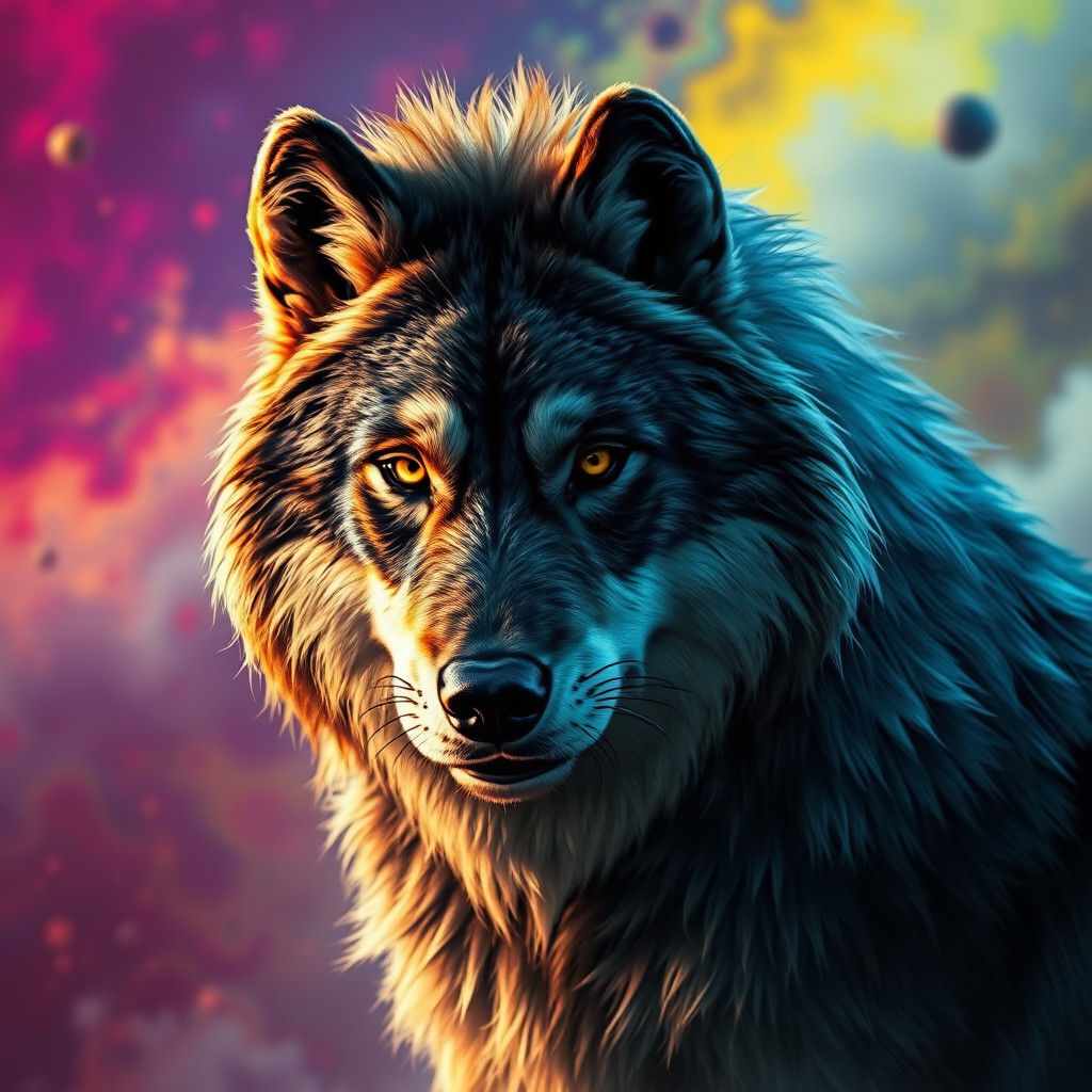 Dire Wolf Hybrid Portrait in Gritty Realism Style