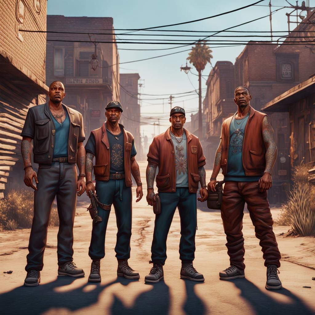 Ancestral Puebloan Street Gang in GTA: Detailed Matte Painti...