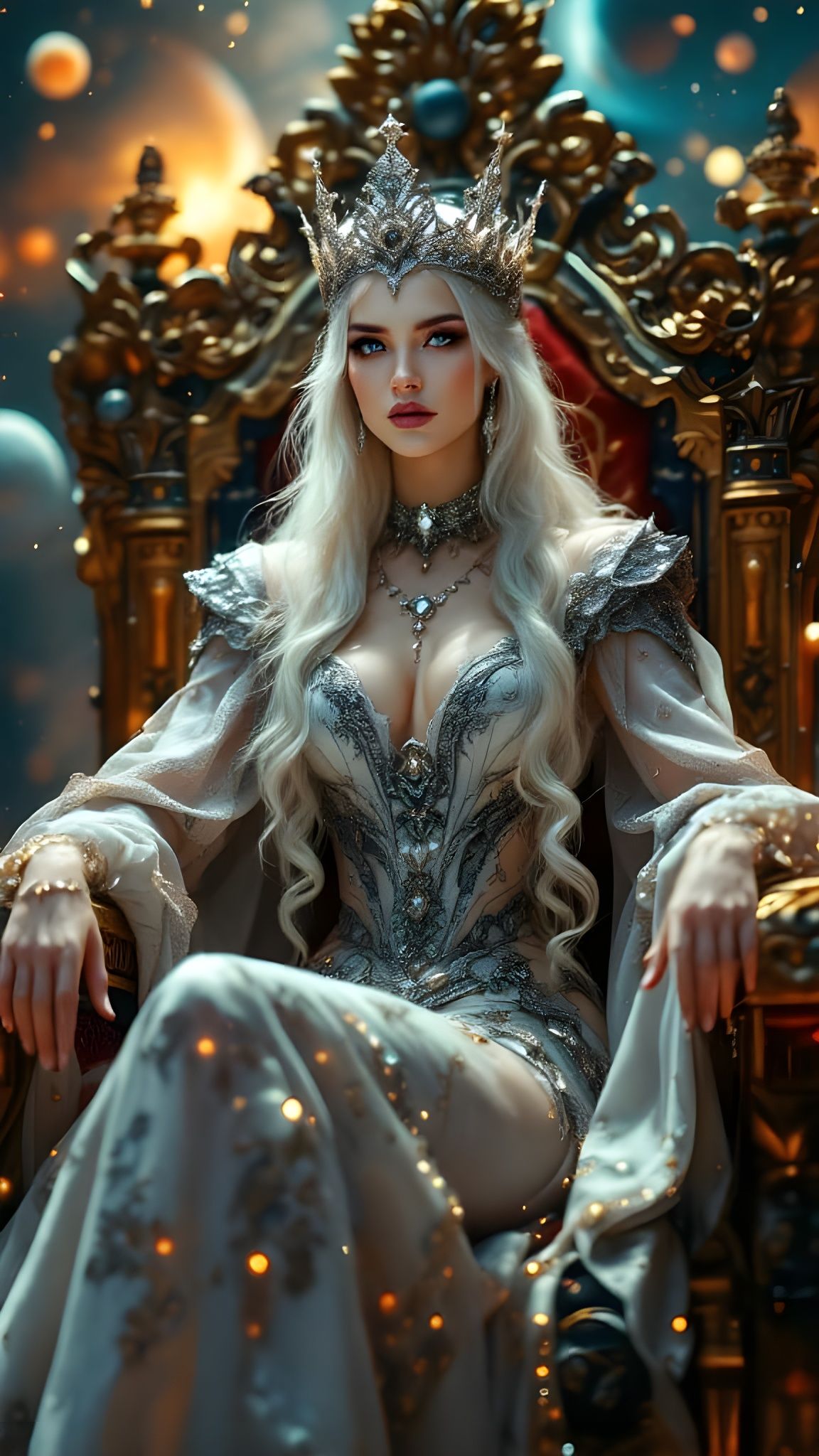 Ethereal Queen of the Universe Reigns Supreme in Opulent Spl...