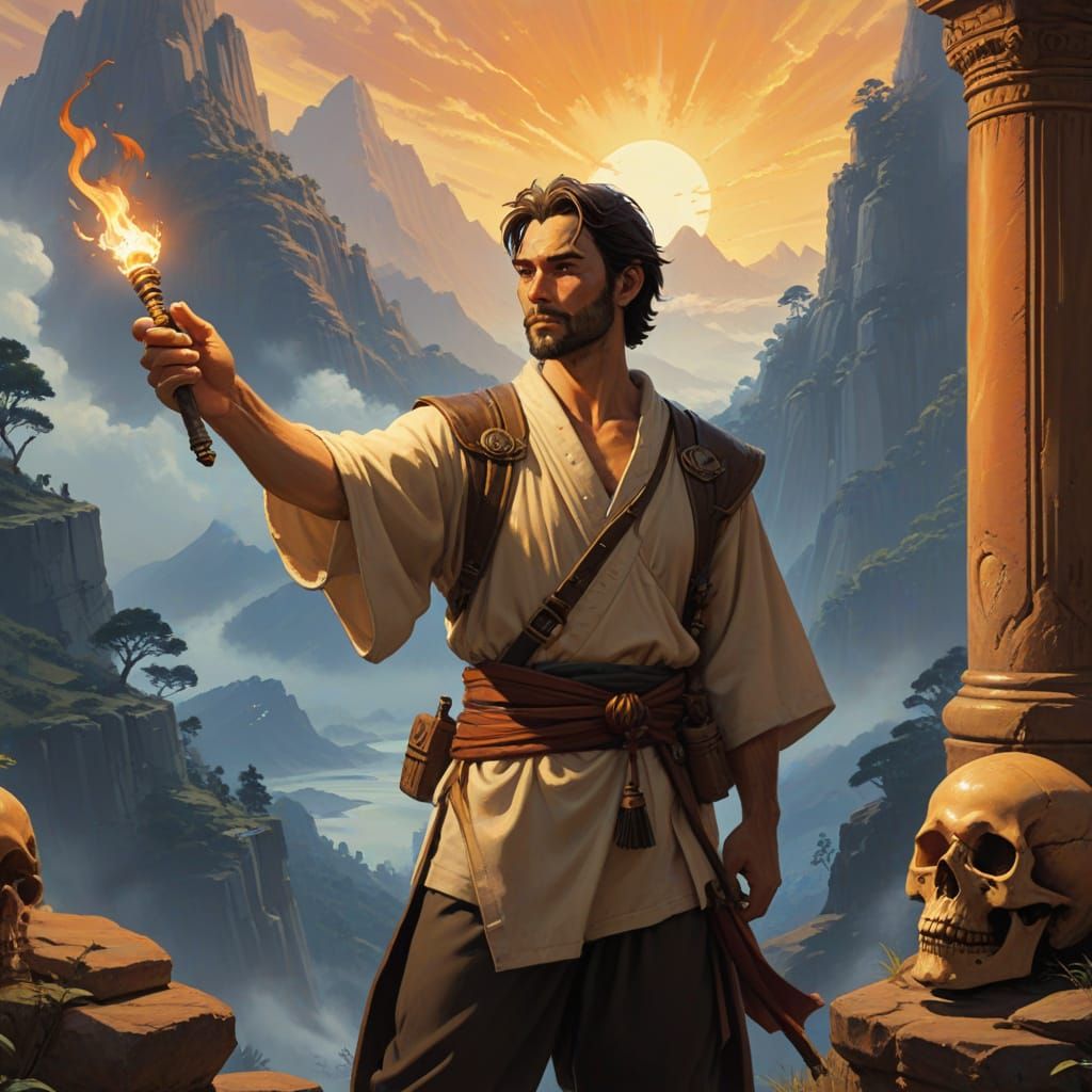 Traveler's Selfie at Forgotten Temple with Glass Skull