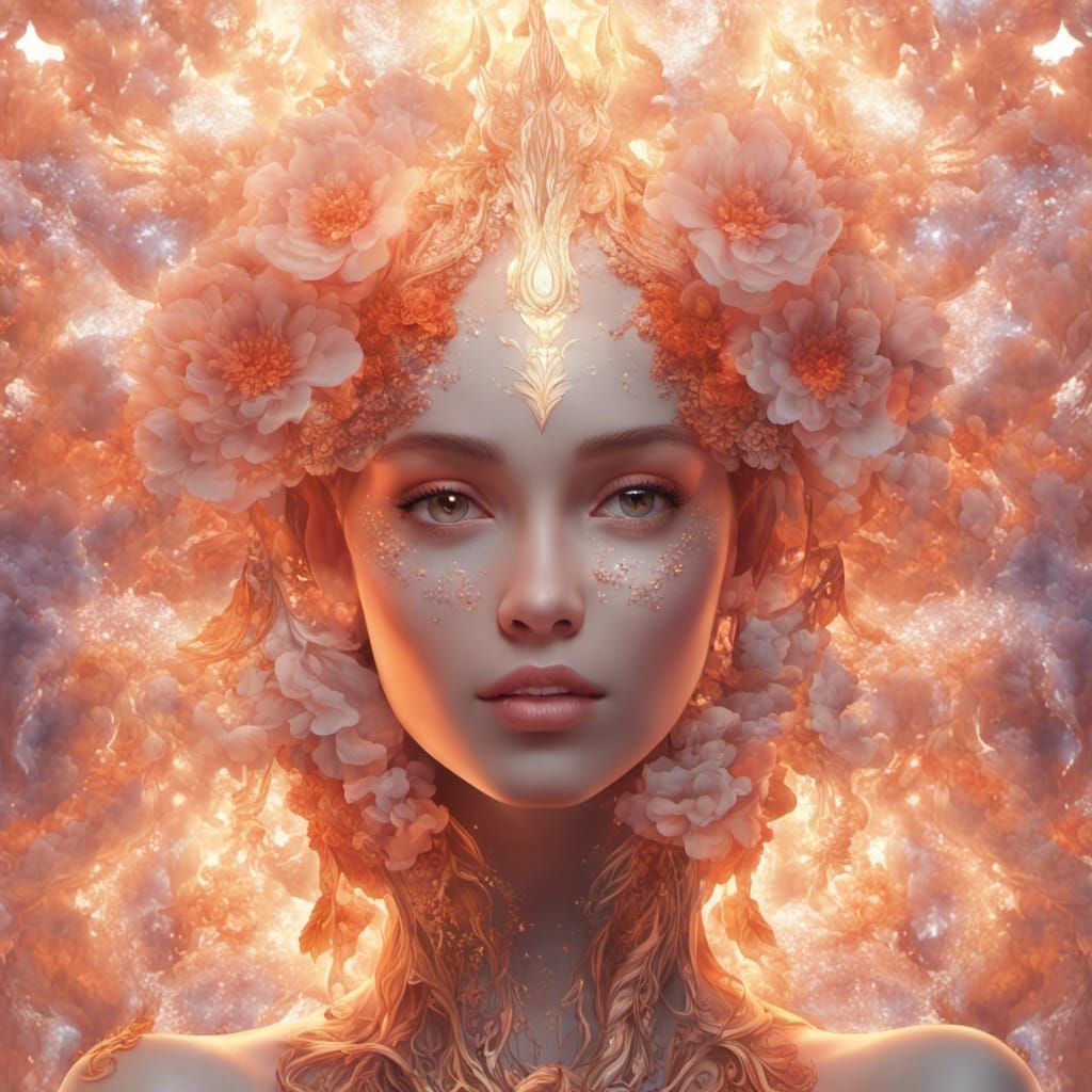 Lava Goddess with Glassy Clothing in Hyperrealistic Style
